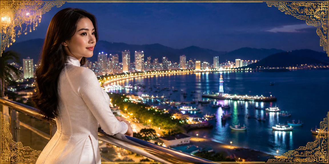 Người dùng Nha Trang trải nghiệm nền tảng casino trực tuyến với trang phục áo dài